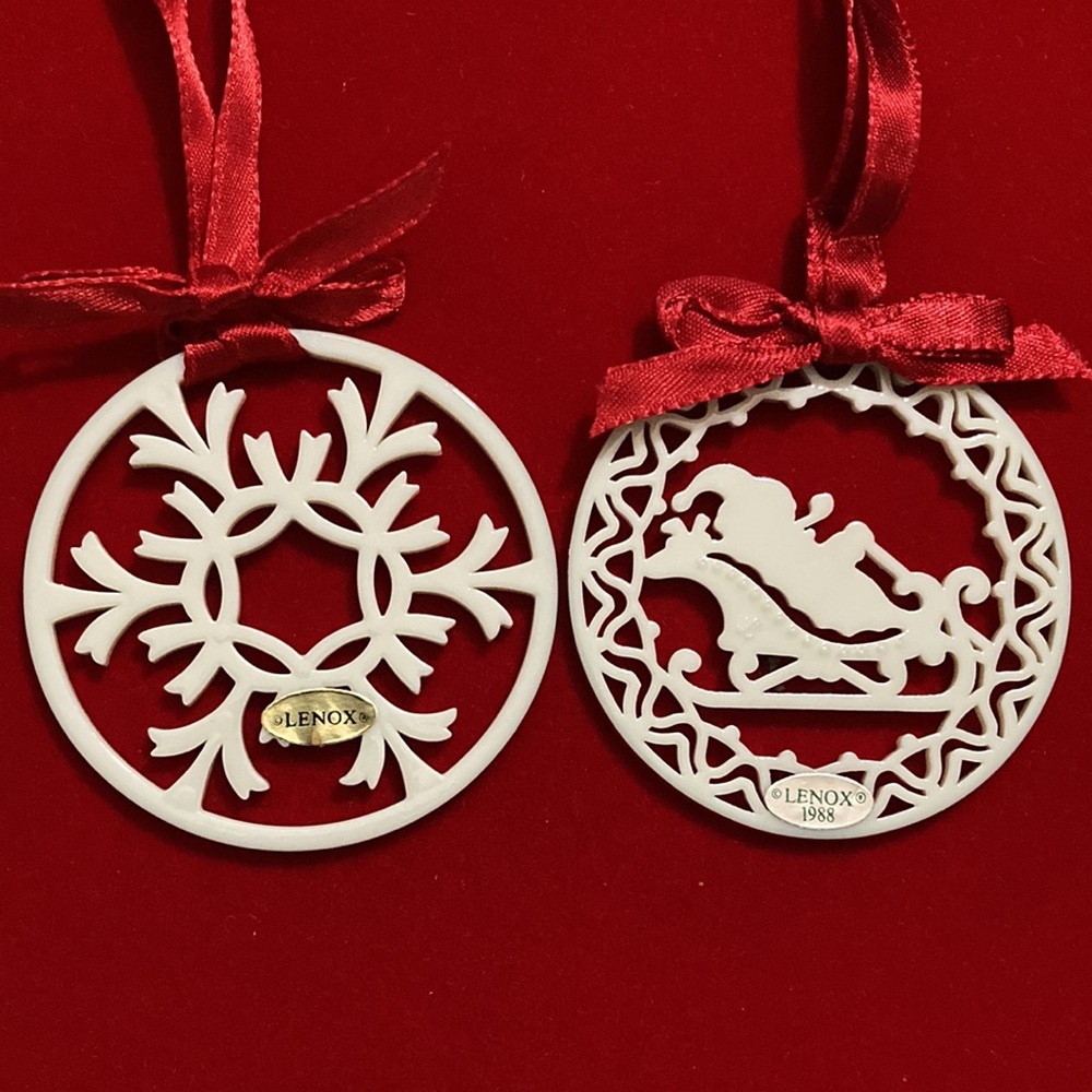 Lenox China Xmas ornaments vintage.